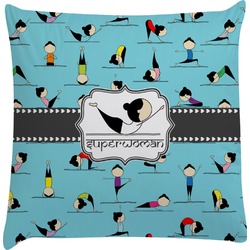 Yoga Poses Decorative Pillow Case (Personalized)