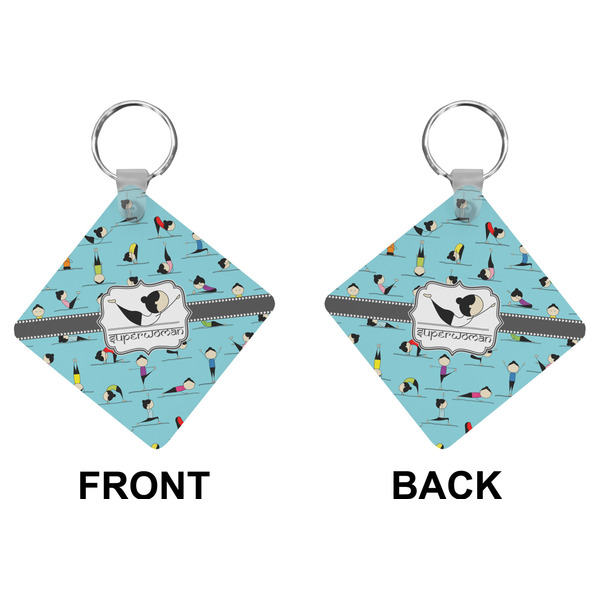 Yoga Poses Diamond Keychain (Front + Back)
