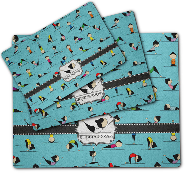 Yoga Poses Dog Food Mat - MAIN (sm, med, lrg)