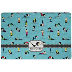 Yoga Poses Dog Food Mat w/ Name or Text
