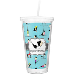 Yoga Poses Double Wall Tumbler with Straw (Personalized)