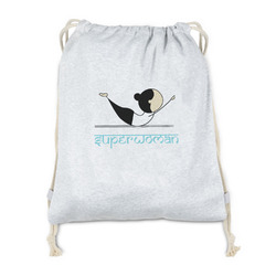 Yoga Poses Drawstring Backpack - Sweatshirt Fleece - Double Sided (Personalized)