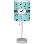 Yoga Poses 7" Drum Lamp with Shade Linen (Personalized)