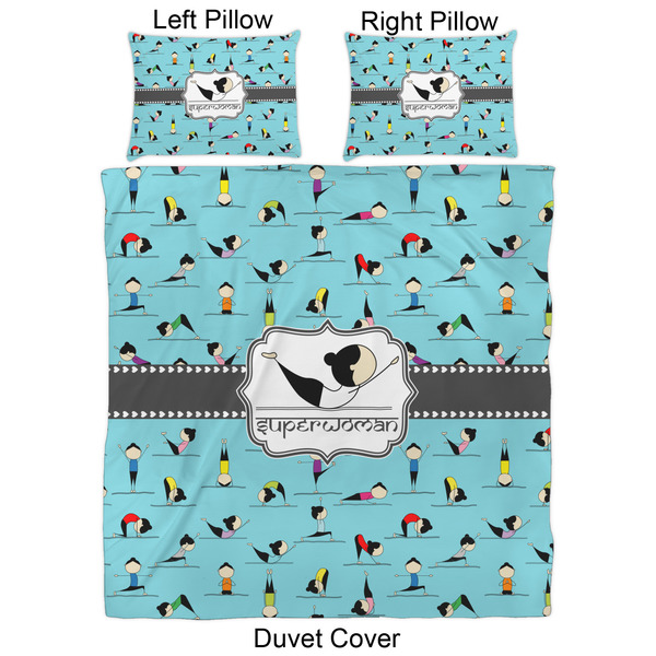 Yoga Poses Duvet Cover Set - Queen - Approval