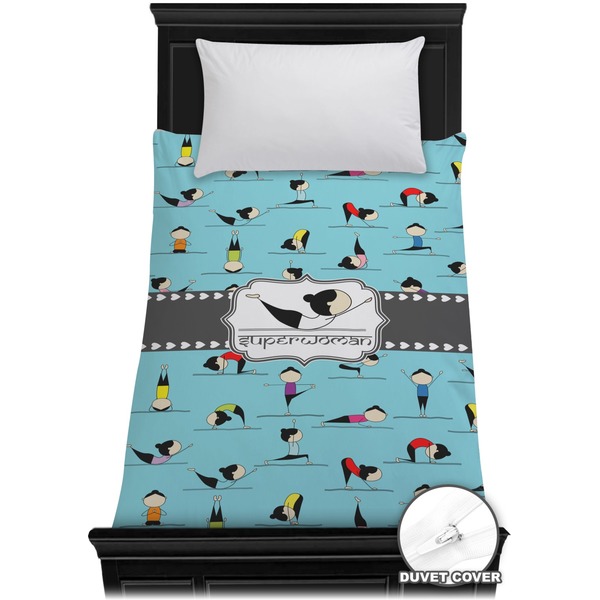 Custom Yoga Poses Duvet Cover - Twin (Personalized)