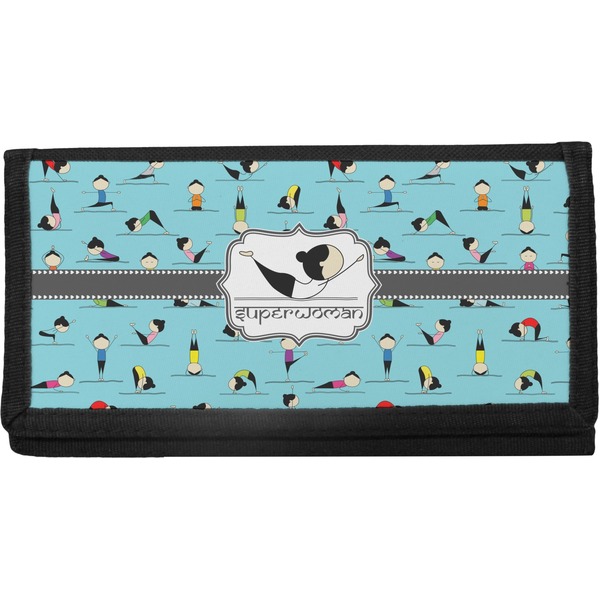 Custom Yoga Poses Canvas Checkbook Cover (Personalized)