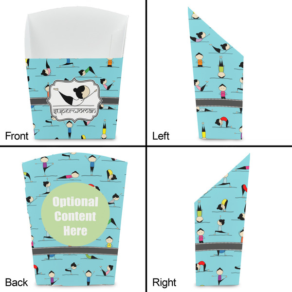 Yoga Poses French Fry Favor Box - Front & Back View