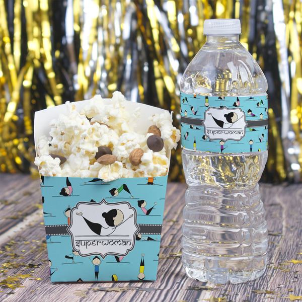 Yoga Poses French Fry Favor Box - w/ Water Bottle