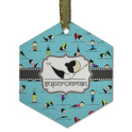 Yoga Poses Flat Glass Ornament - Hexagon w/ Name or Text