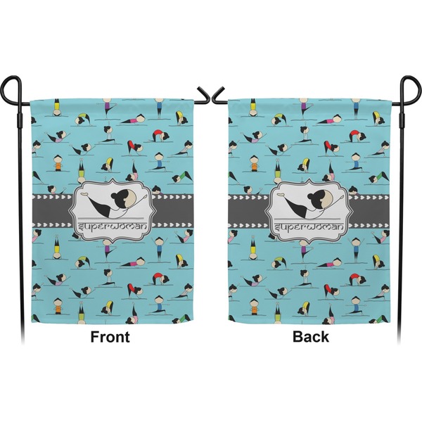 Yoga Poses Garden Flag - Double Sided Front and Back