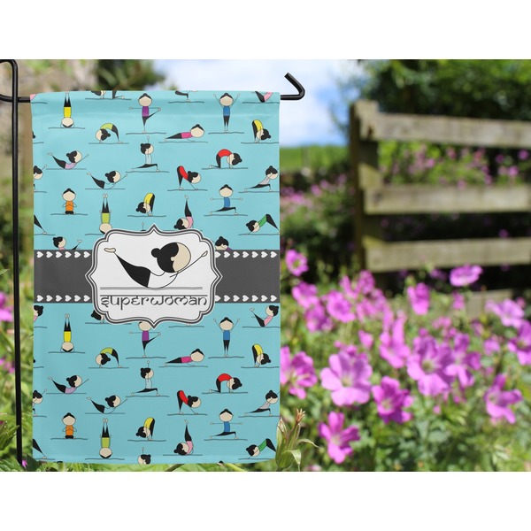 Yoga Poses Garden Flag - Outside In Flowers