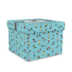 Yoga Poses Gift Box with Lid - Canvas Wrapped - Medium (Personalized)
