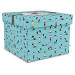 Yoga Poses Gift Box with Lid - Canvas Wrapped - XX-Large (Personalized)