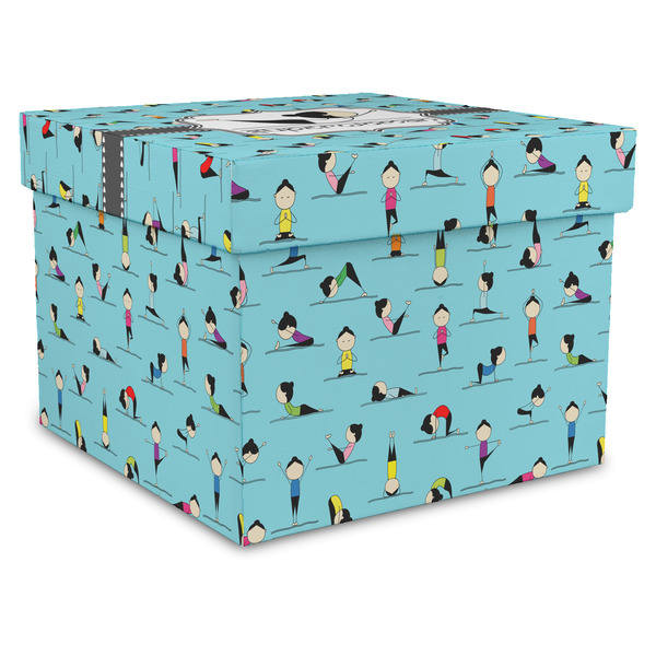 Custom Yoga Poses Gift Box with Lid - Canvas Wrapped - XX-Large (Personalized)