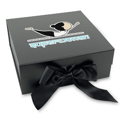 Yoga Poses Gift Box with Magnetic Lid - Black (Personalized)