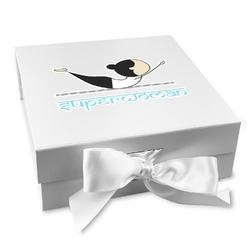 Yoga Poses Gift Box with Magnetic Lid - White (Personalized)