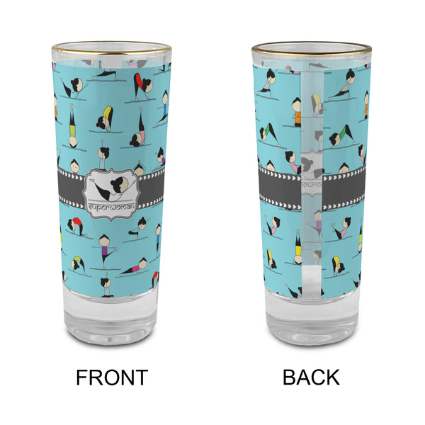 Yoga Poses Glass Shot Glass - 2 oz - Single - APPROVAL