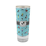 Yoga Poses 2 oz Shot Glass - Glass with Gold Rim (Personalized)