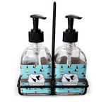 Yoga Poses Glass Soap & Lotion Bottle Set (Personalized)