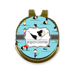 Yoga Poses Golf Ball Marker - Hat Clip - Gold