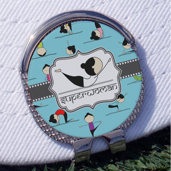 Custom Yoga Poses Golf Ball Marker - Hat Clip