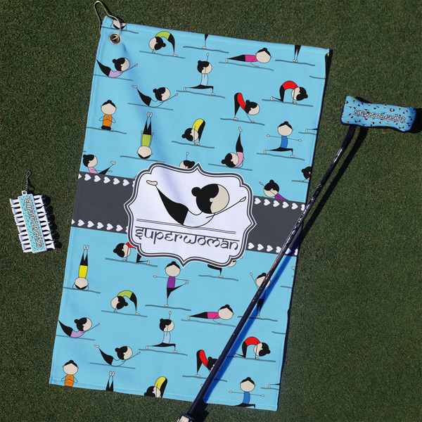Custom Yoga Poses Golf Towel Gift Set (Personalized)