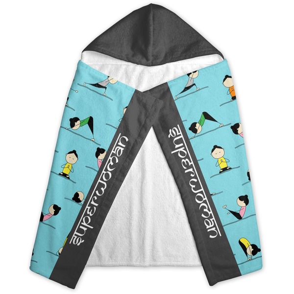 Yoga Poses Hooded Towel - Folded