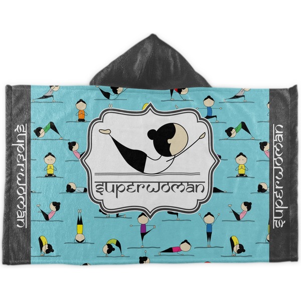 Custom Yoga Poses Kids Hooded Towel (Personalized)