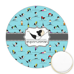 Yoga Poses Printed Cookie Topper - Round (Personalized)