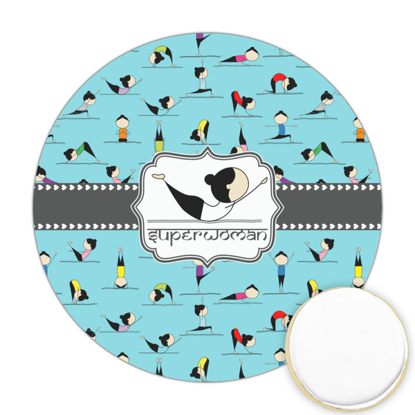 Custom Yoga Poses Printed Cookie Topper - 2.5" (Personalized)