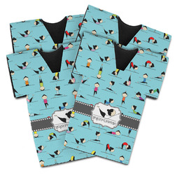 Yoga Poses Jersey Bottle Cooler - Set of 4 (Personalized)