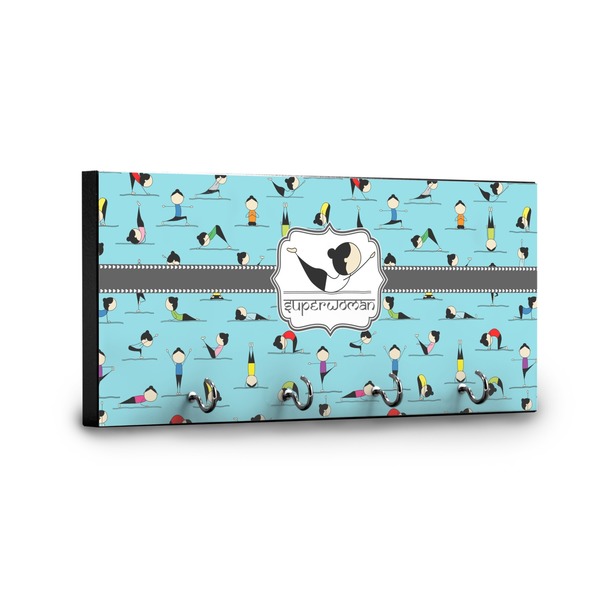 Yoga Poses Key Hanger - Front View with Hooks