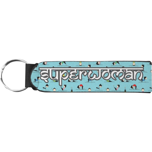 Custom Yoga Poses Neoprene Keychain Fob (Personalized)