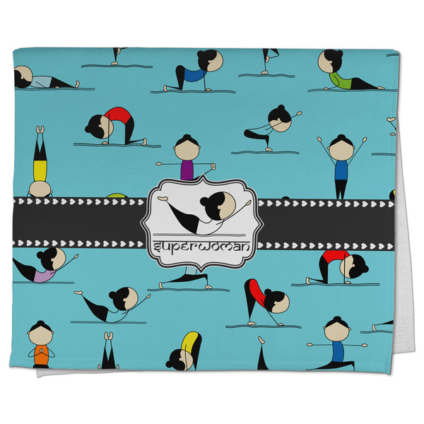 Custom Yoga Poses Kitchen Towel - Poly Cotton w/ Name or Text
