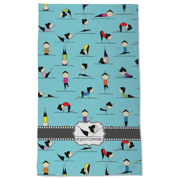 Yoga Poses Kitchen Towel - Poly Cotton - Full Front