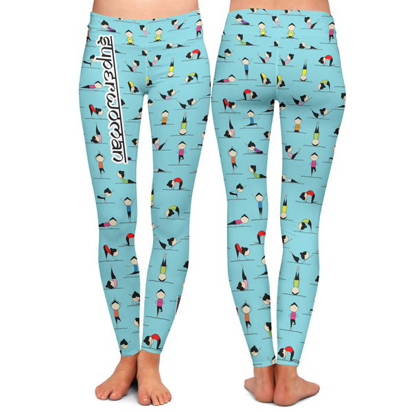 Yoga Poses Ladies Leggings - Front and Back