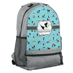 Yoga Poses Backpack - Grey (Personalized)