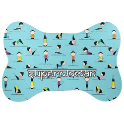 Yoga Poses Bone Shaped Dog Food Mat (Personalized)