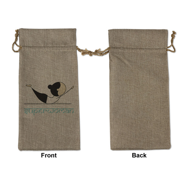 Yoga Poses Large Burlap Gift Bags - Front Approval