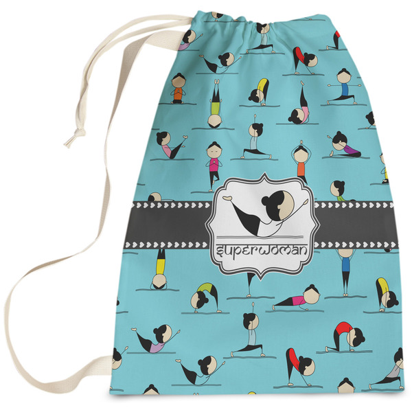 Custom Yoga Poses Laundry Bag - Large (Personalized)