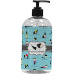 Yoga Poses Plastic Soap / Lotion Dispenser (16 oz - Large - Black) (Personalized)