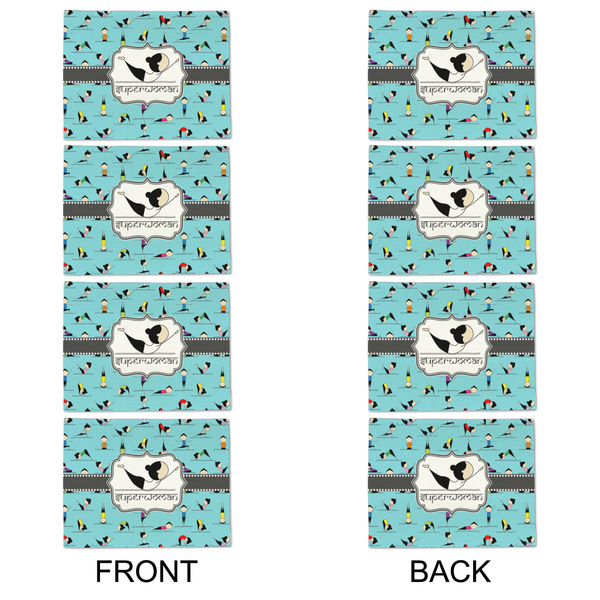 Yoga Poses Linen Placemat - APPROVAL Set of 4 (double sided)