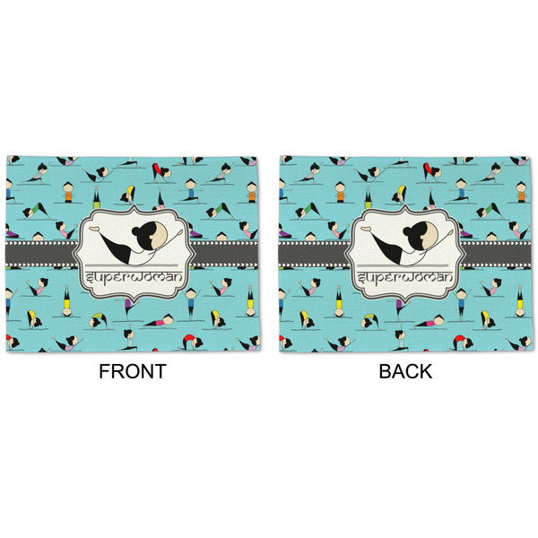 Yoga Poses Linen Placemat - APPROVAL (double sided)