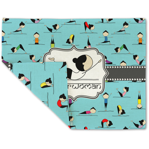 Yoga Poses Linen Placemat - Folded Corner (double side)