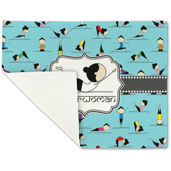 Yoga Poses Linen Placemat - Folded Corner (single side)
