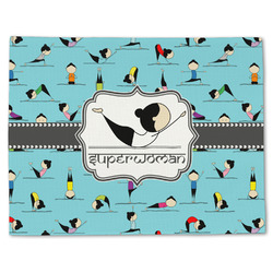 Yoga Poses Single-Sided Linen Placemat - Single w/ Name or Text