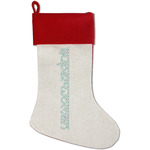 Yoga Poses Red Linen Stocking (Personalized)