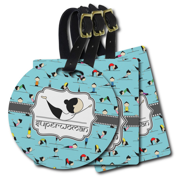 Custom Yoga Poses Plastic Luggage Tag (Personalized)