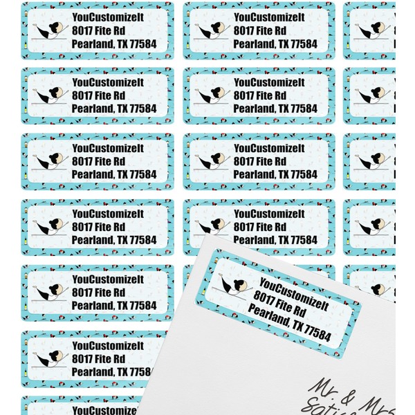 Yoga Poses Mailing Label on Envelope - Multiple Labels