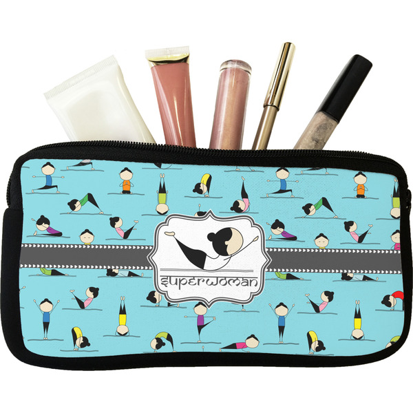 Custom Yoga Poses Makeup / Cosmetic Bag - Small (Personalized)